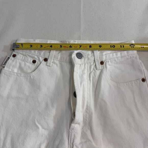 VTG Bongo High Waisted Beige Denim Shorts Junior Size 3 USA MADE Button Fly - Picture 5 of 11